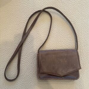 Able Dark Brown Leather Crossbody Bag
